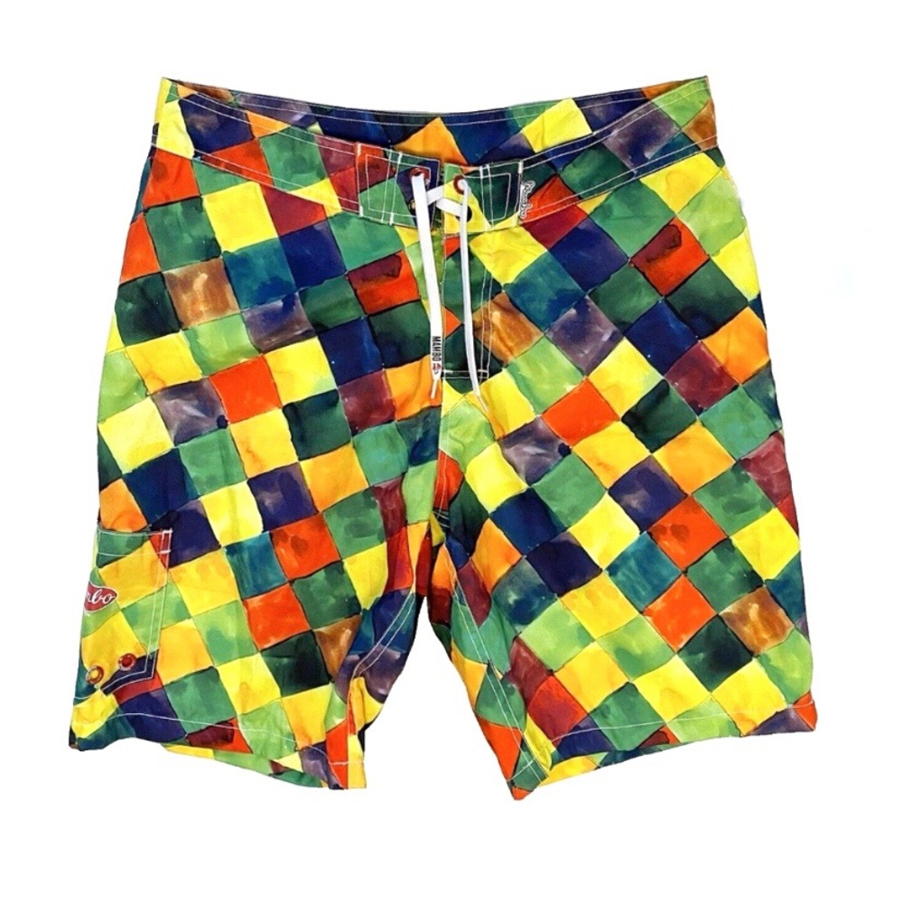 Mambo Australia Tiles Board Shorts Multicolor Cargo Swim Trunks Surf Short Men S